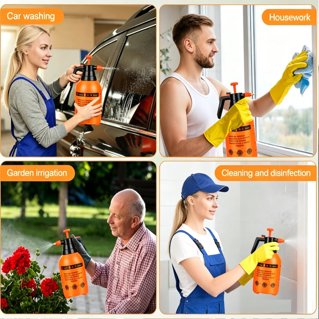 2 L Pressure Watering Can with Mist Nozzle, 1 or 2 Pack