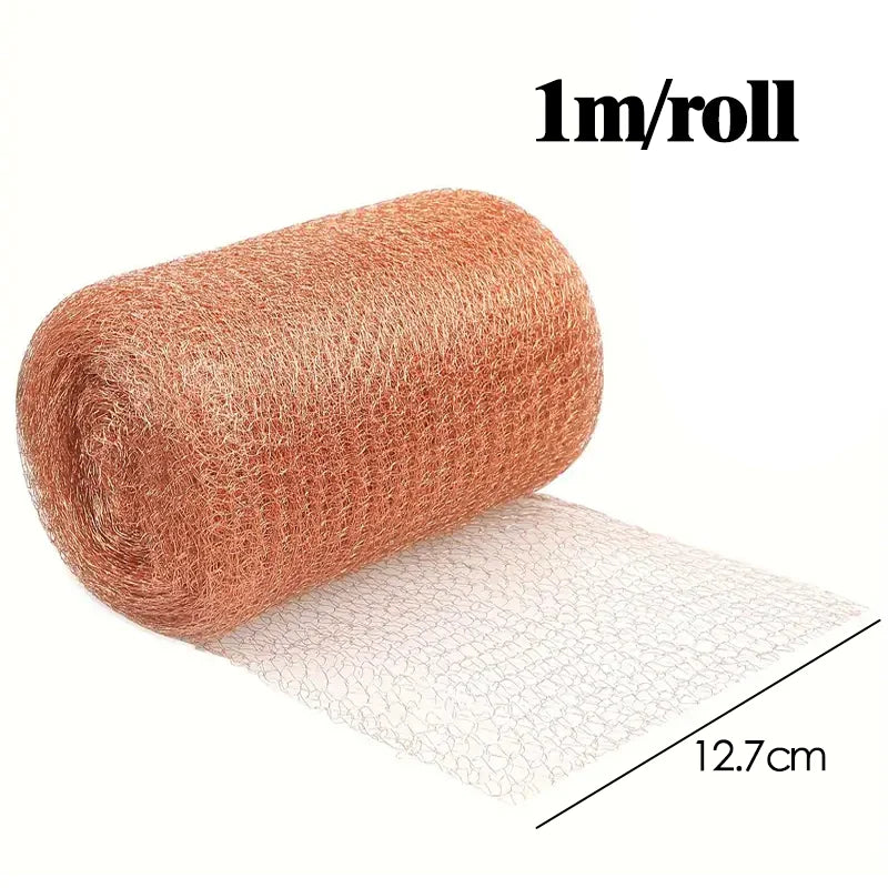 Copper Mesh Roll for Sealing Gaps, 12.7 cm Wide, 1–15 m