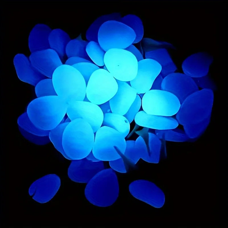 Glow-in-the-Dark Decorative Pebbles, 100 or 500 Pack