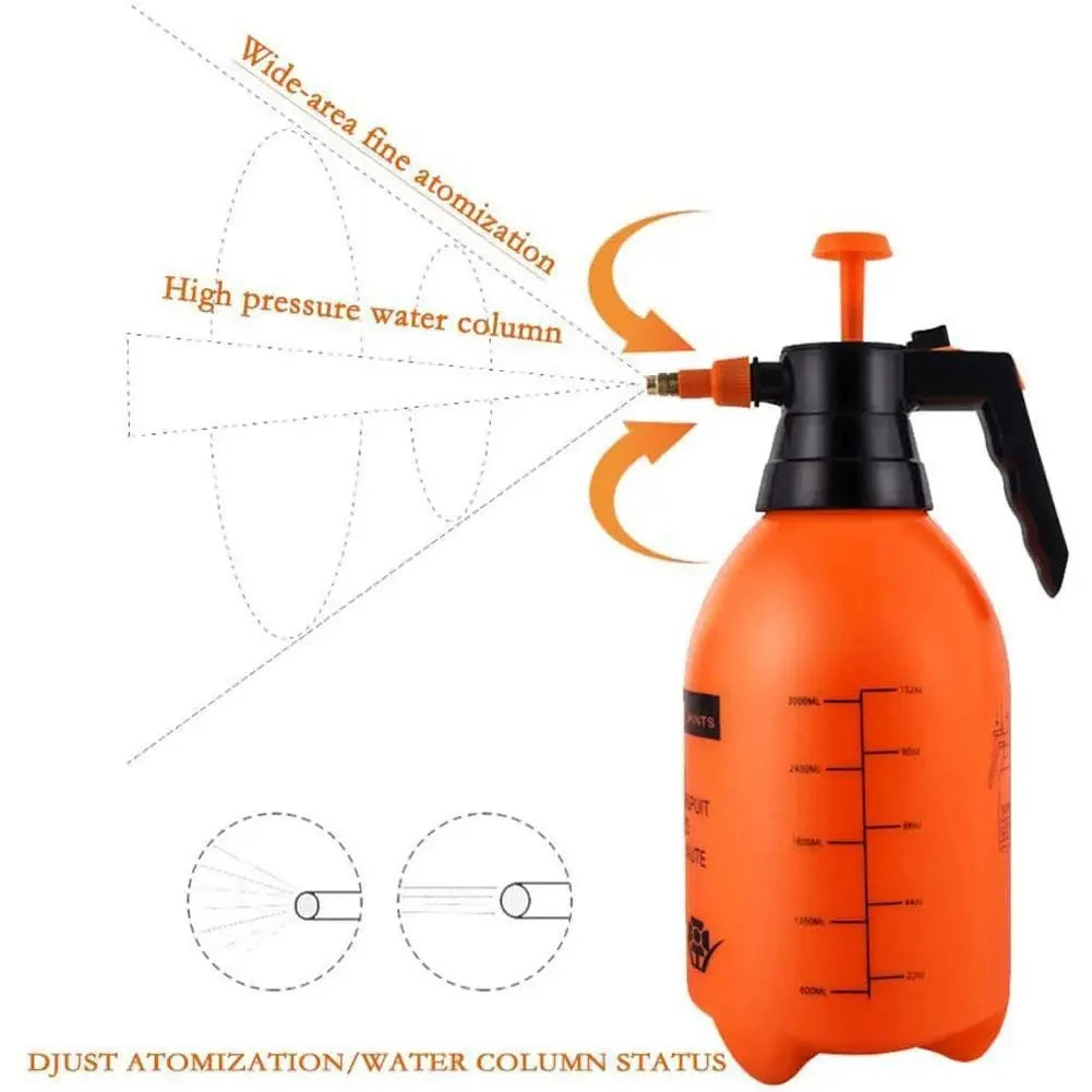 2 L Hand Pump Garden Sprayer with Brass Nozzle, Orange