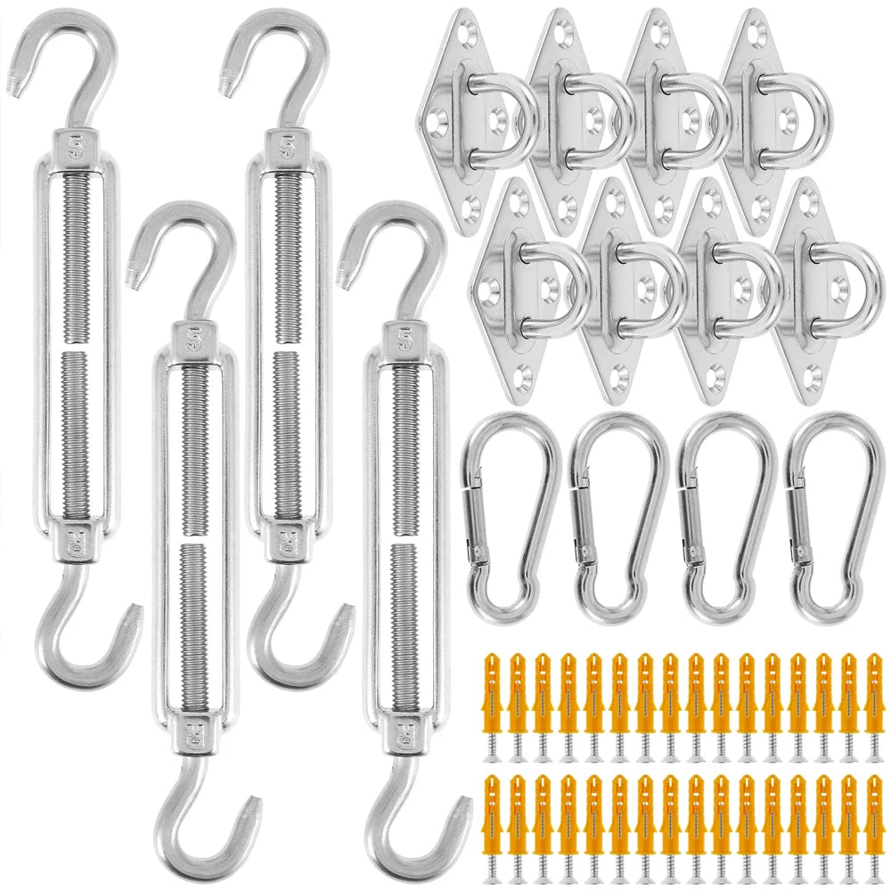 Stainless Steel Shade Sail Hardware Kit, 24 Pieces