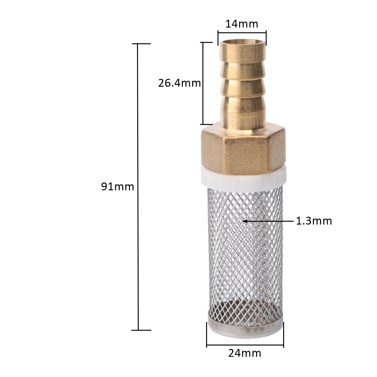 6-19mm Lengthened Stainless Steel Mesh Filter Garden Irrigation Pump Protection Hose Filter Water Cleaning Mesh Brass Filter