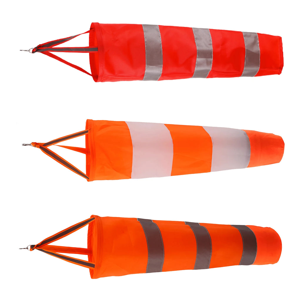 60/80/100cm Windsock Outdoor Wind Direction Measurement Reflective Belt Rip-stop Weather Vane for Airport Aviation Garden Farm
