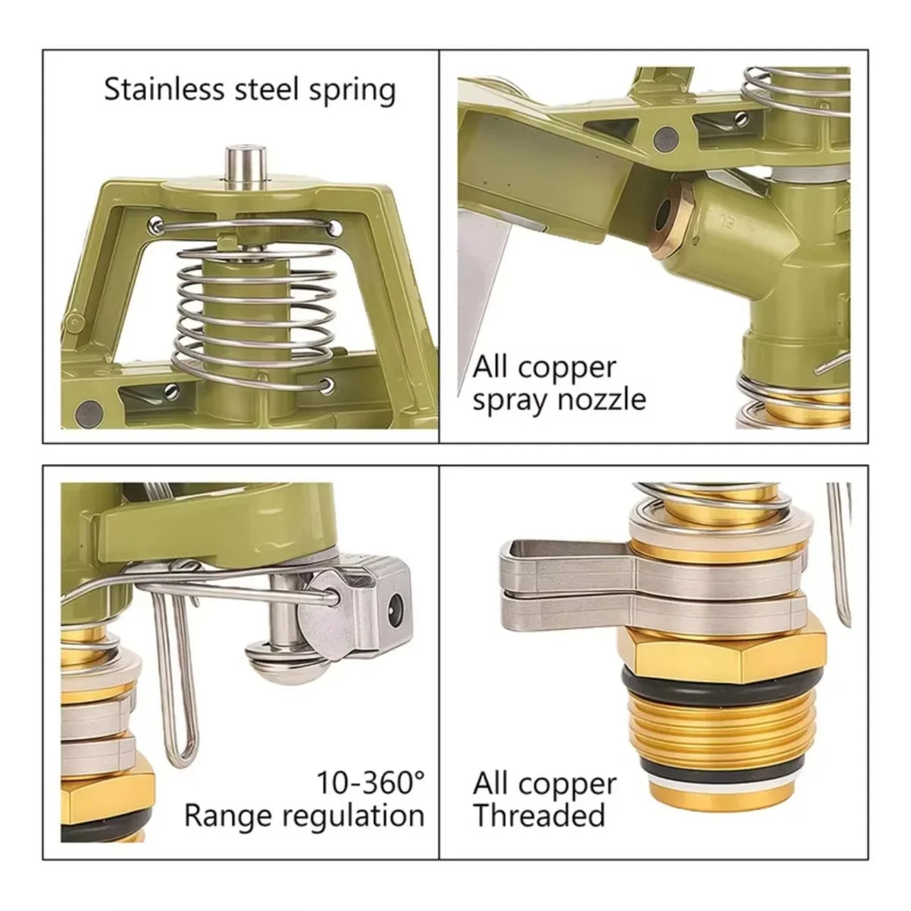1/2" /3/4" Connections Metal 360° Rotating Pulsating Sprinkler Rocker Arm Fits for Lawn Garden Irrigation Sprinkler Rocker Arm