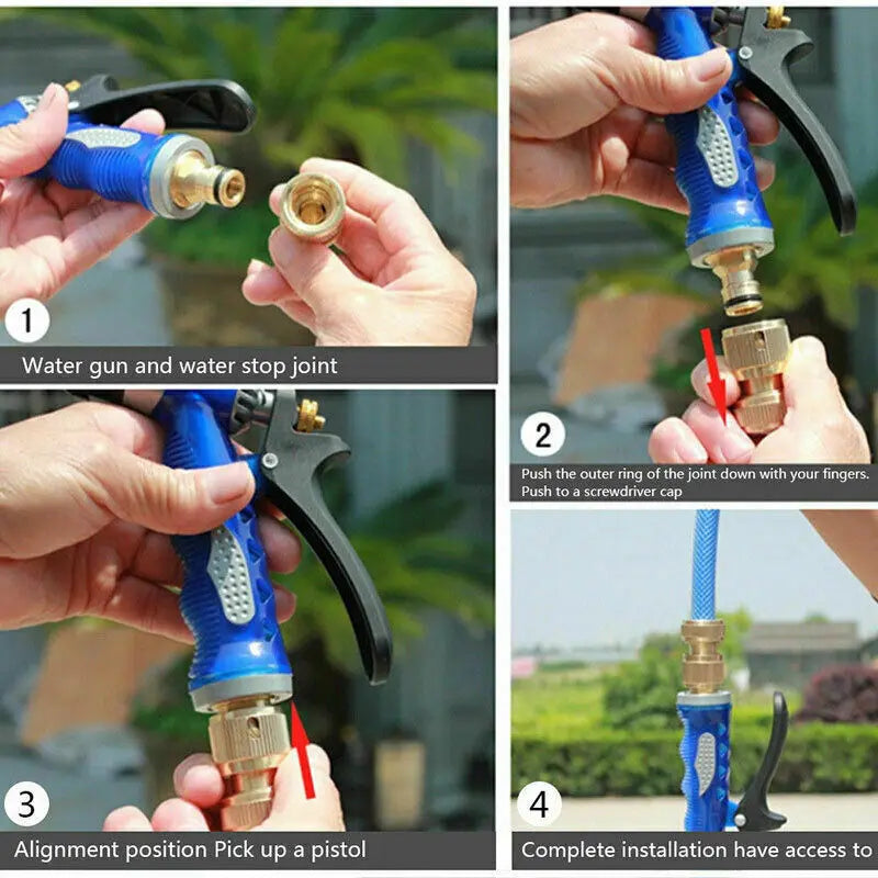 Brass-Coated Hose Adapter, 1/2" Quick Connect Swivel Connector Garden Hose Coupling Systems for Watering Irrigation