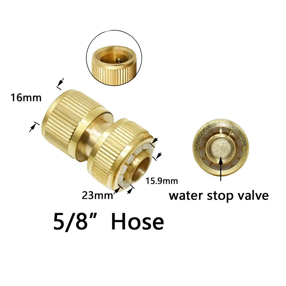 1/2" 3/4" 1" Thread Brass Quick Connector Garden Watering Adapter Drip Irrigation Copper Hose Quick Connector Fittings 1 Pcs