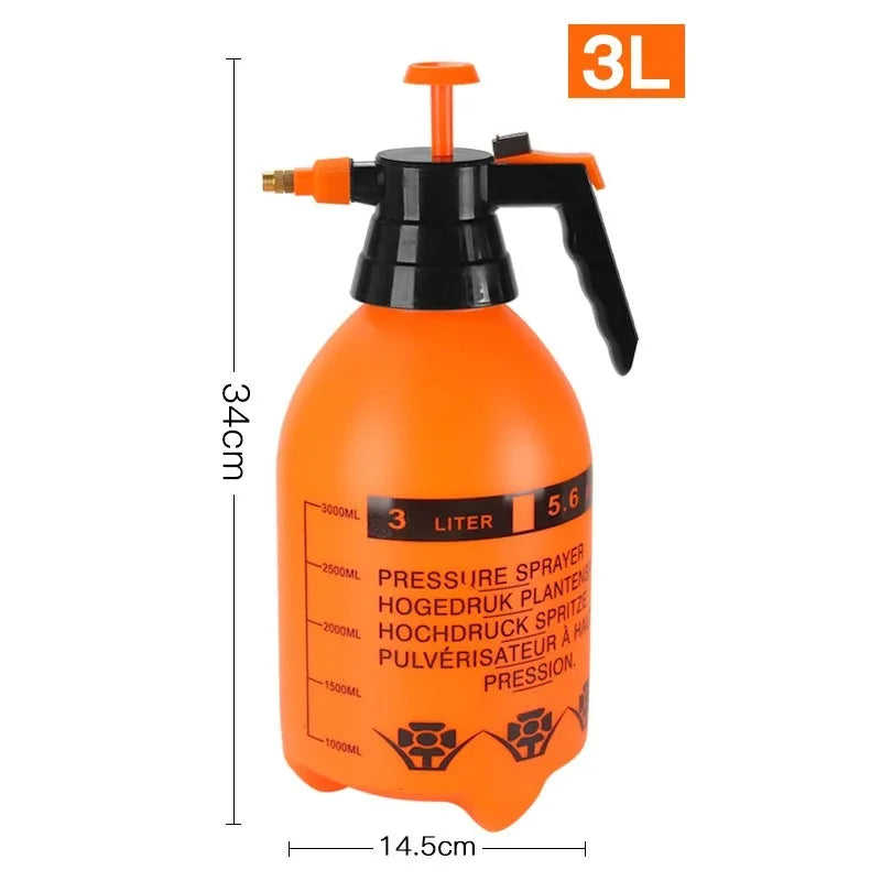 Hand Pump Pressure Sprayer with Adjustable Nozzle, 0.8–3 L