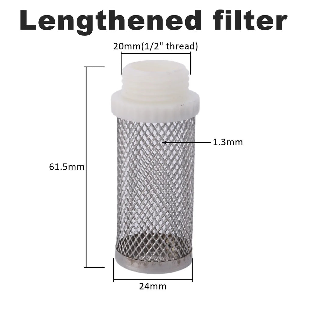 6-19mm Lengthened Stainless Steel Mesh Filter Garden Irrigation Pump Protection Hose Filter Water Cleaning Mesh Brass Filter