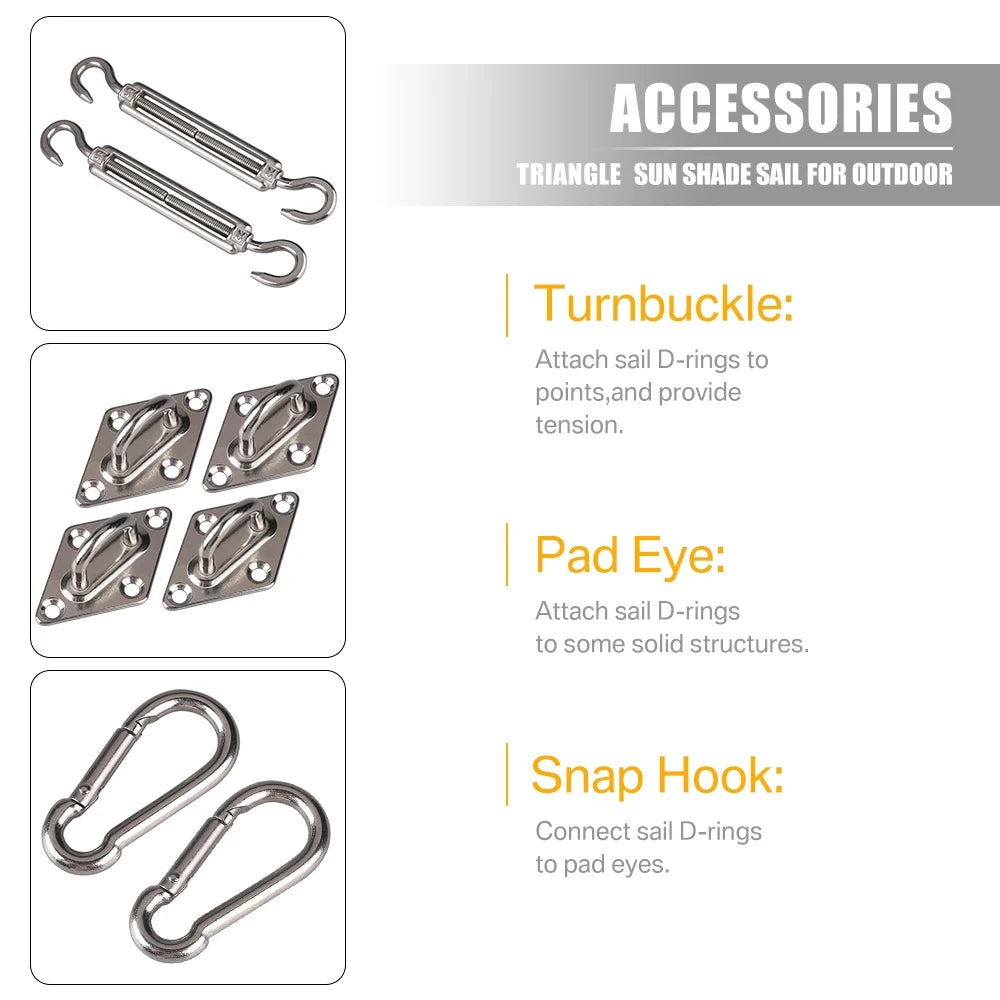 Stainless Steel Shade Sail Hardware Kit, 24 Pieces