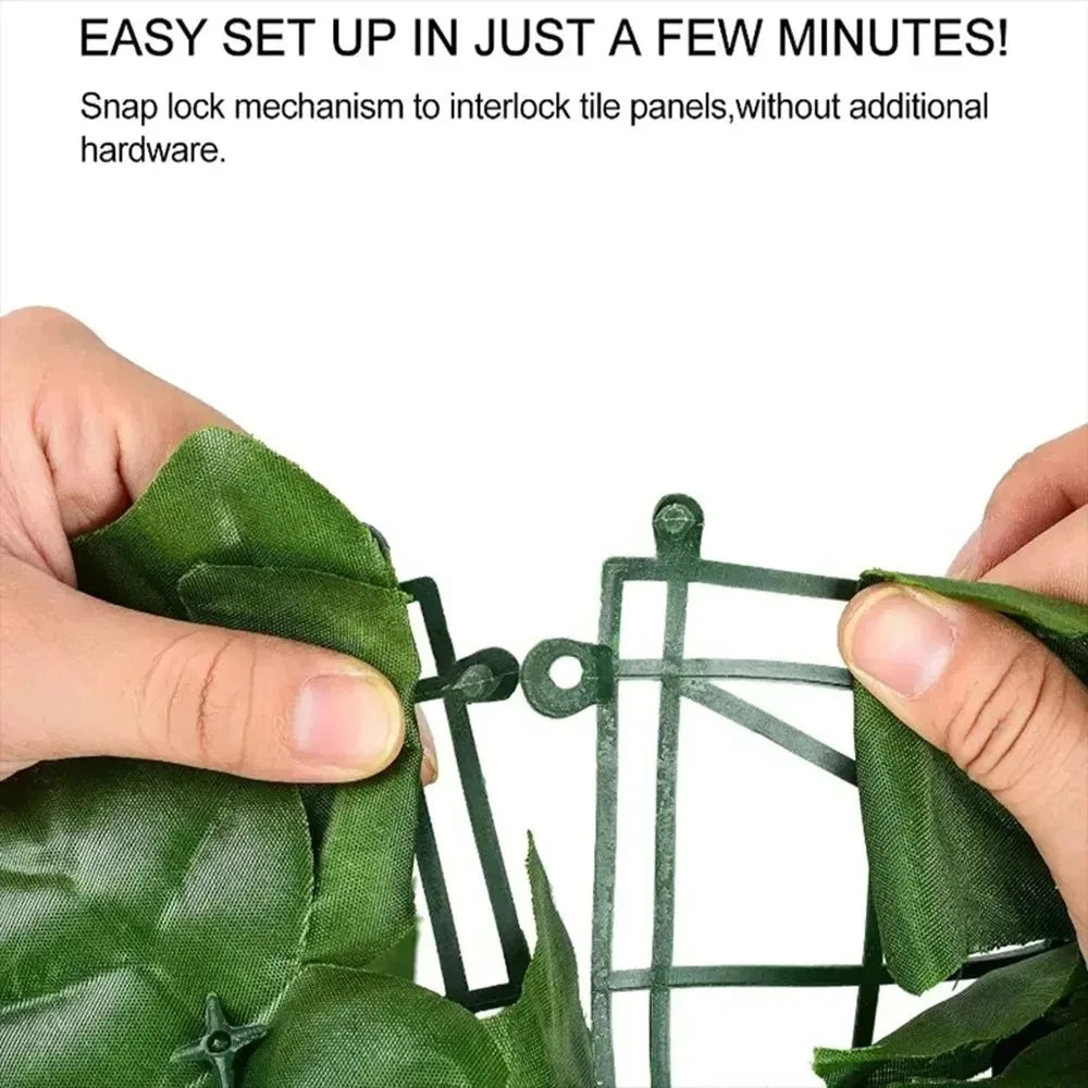 1pc Artificial Green Leaf Fence Panels Faux Fence Outdoor Garden Balcony Decoration