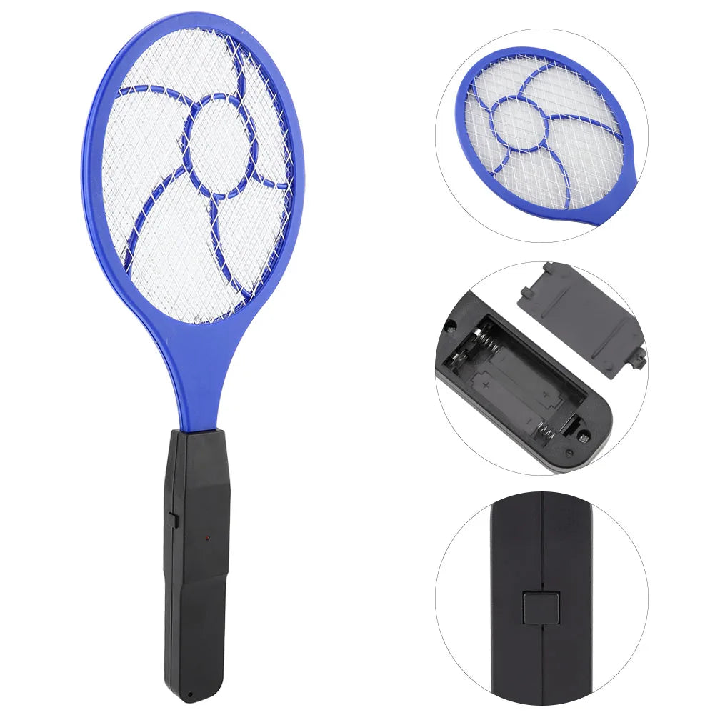 Battery Electric Fly Swatter, 3-Layer Net, Yellow or Blue