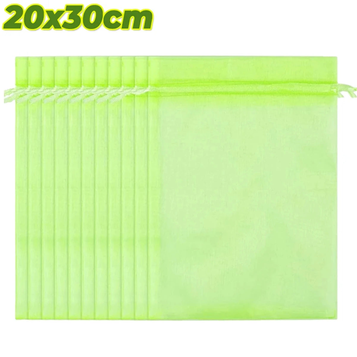 200Pcs Reusable Fruit Protection Net Bags Drawstring Green Gardening Pest Barrier Cover for Trees Vegetables Grapes Strawberries