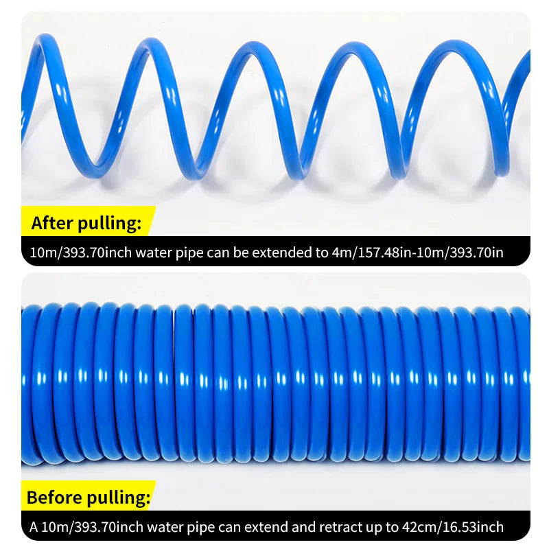 Expandable Retractable EVA Garden Hose 10/15m Portable Spring Water Pipe for Car Wash And Flower Lawn Watering Curly Magic Pipe