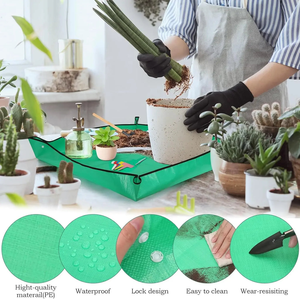 Waterproof Repotting Mat with Corner Locks, 50–100 cm