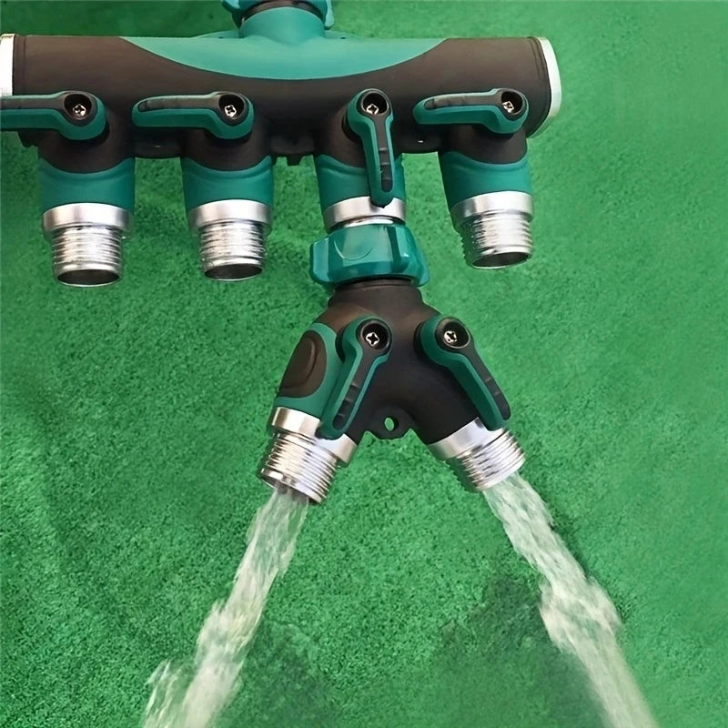 2-Way or 4-Way Hose Splitter with Shut-Off Valves, 3/4 in