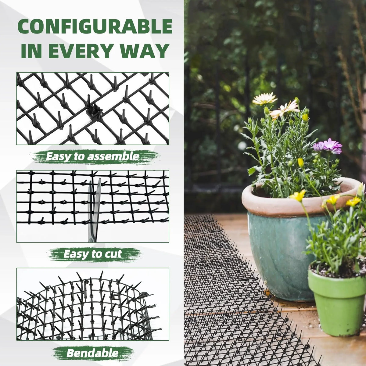 Plastic Spike Mat to Keep Cats Out of Beds and Pots, 100 × 30 cm