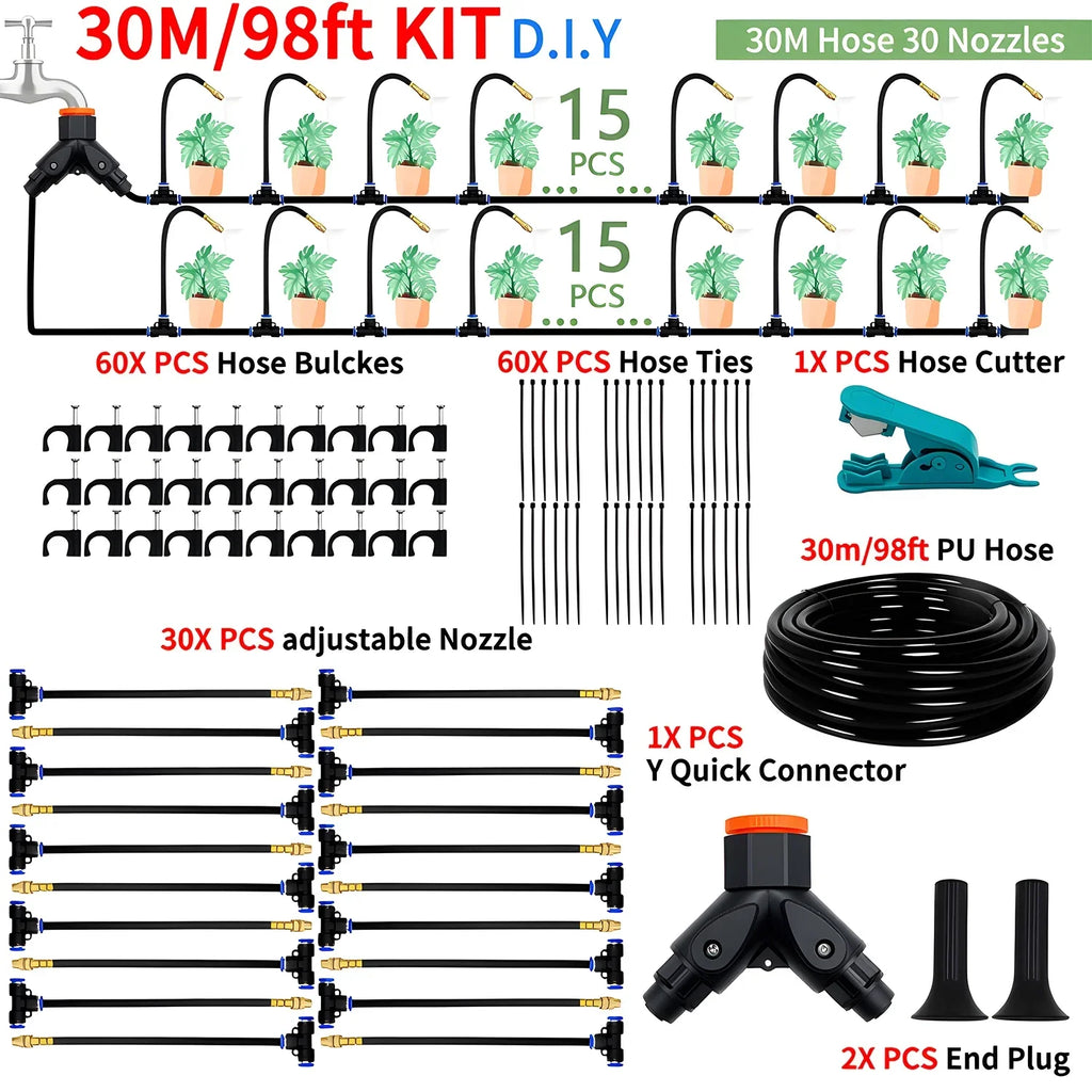 DIY Free Bending Universal Spray Kit For Greenhouse Garden Flowers Plant Watering Irrigation Patio Misting Cooling System