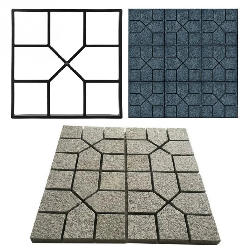 DIY Path Maker Paver Molds Stone Brick Concrete Mold Concrete Cement Walk Garden Path Paving Paver Reusable Patio Molds Paviment