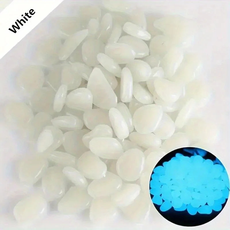 Glow-in-the-Dark Decorative Pebbles, 100 or 500 Pack