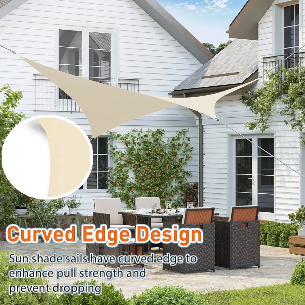 Shade Sail with Ropes, Rectangle, Square or Triangle, Sand or Beige