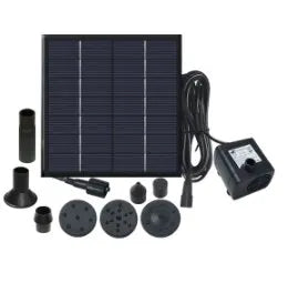 Solar Fountain Pump Panel Powered Water Kits Aquarium Pond Lawn Low Noise Outdoor Bird Bath Garden Decor with 6Nozzles
