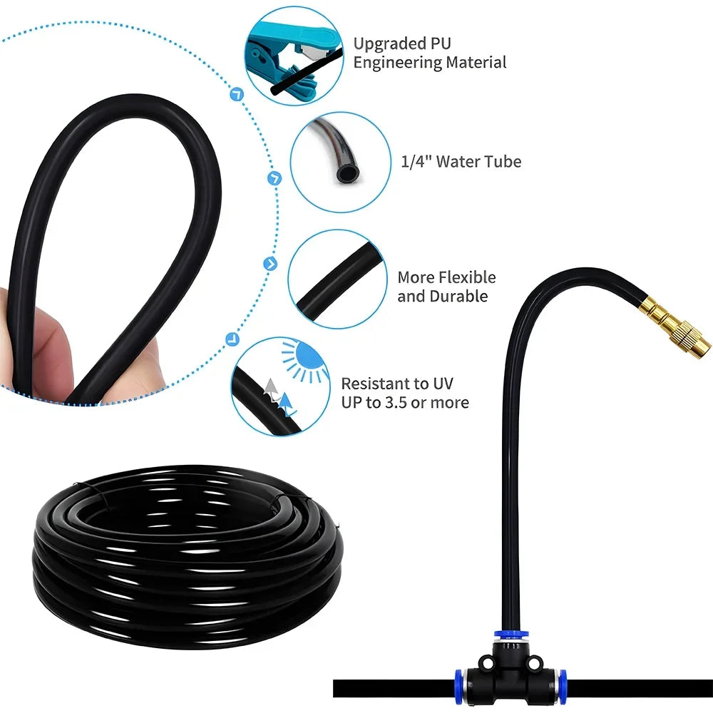 DIY Free Bending Universal Spray Kit For Greenhouse Garden Flowers Plant Watering Irrigation Patio Misting Cooling System