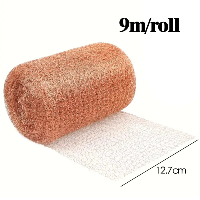 Copper Mesh Roll for Sealing Gaps, 12.7 cm Wide, 1–15 m