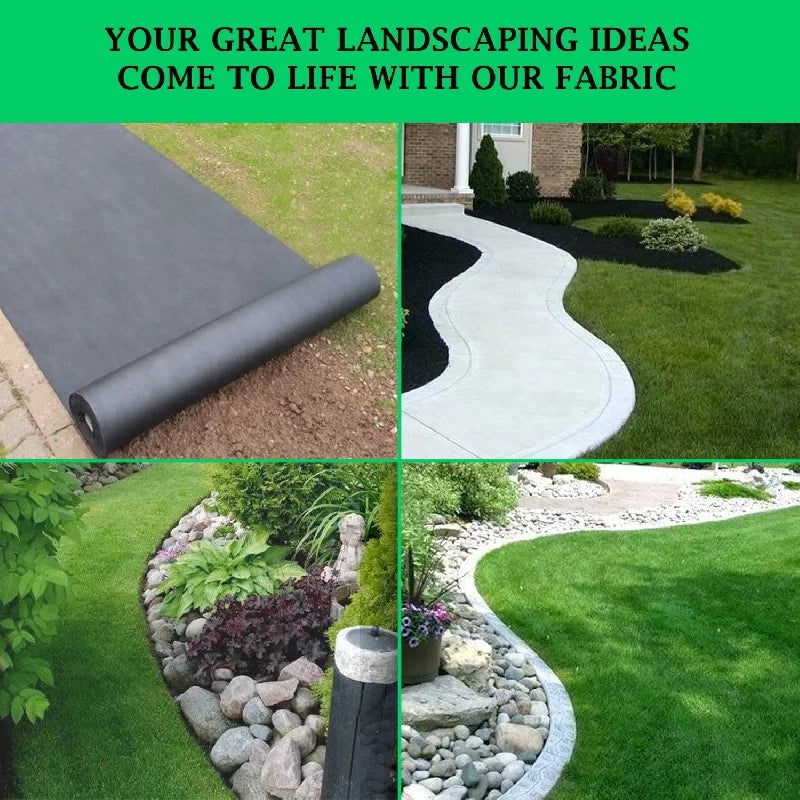 Non-Woven Landscape Fabric Weed Barrier, 10 m Roll, 60–200 cm Wide