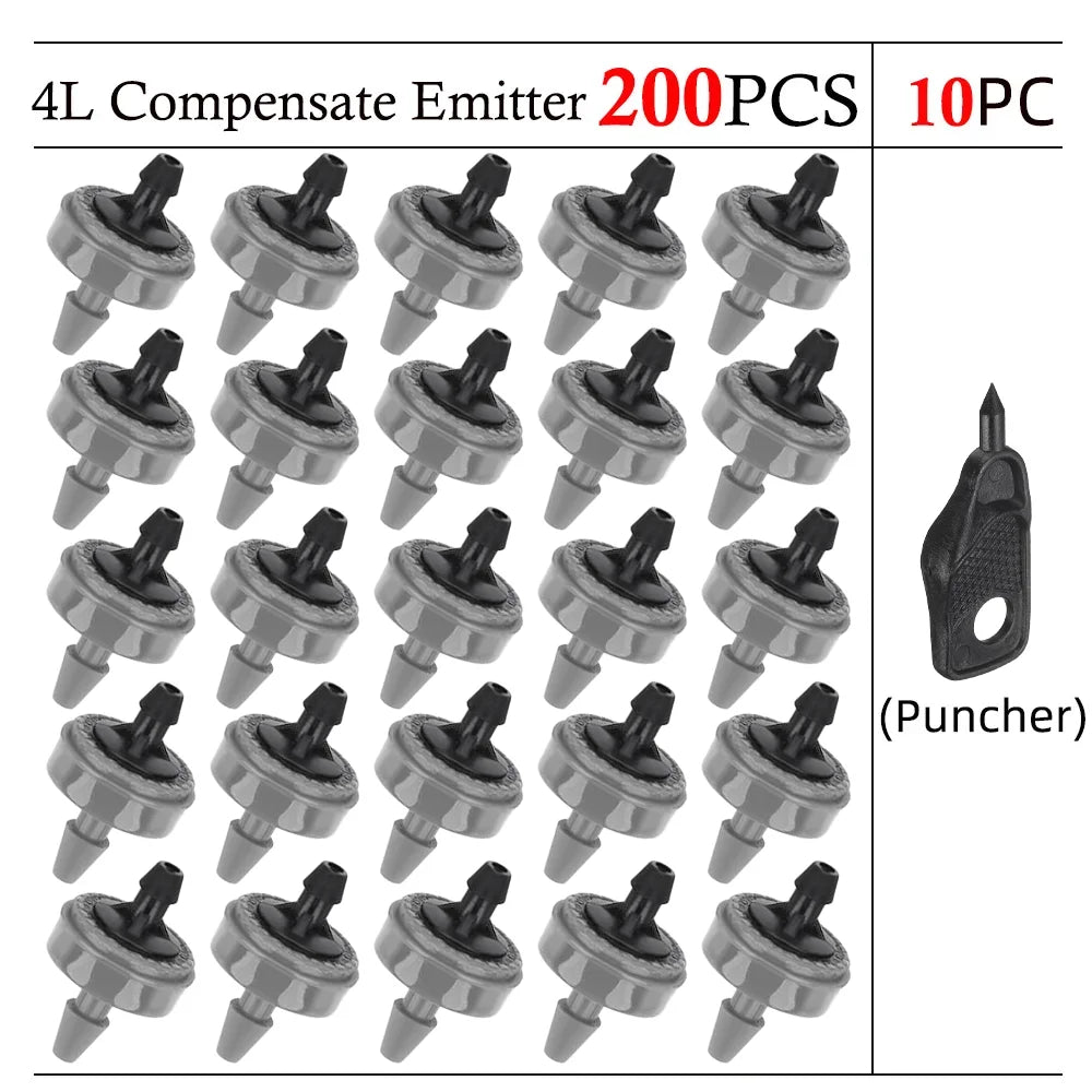 Pressure-Compensating Drip Emitters, 2, 4 or 8 L/h, 20–200 Pack