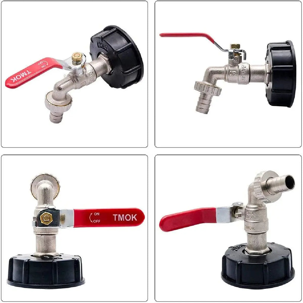 S60x6 Coarse Thread IBC Tank Tap Connecter X 1/2'' 3/4'' Water Coupling Adapter 1000L Garden Home Replacement Valve Fitting