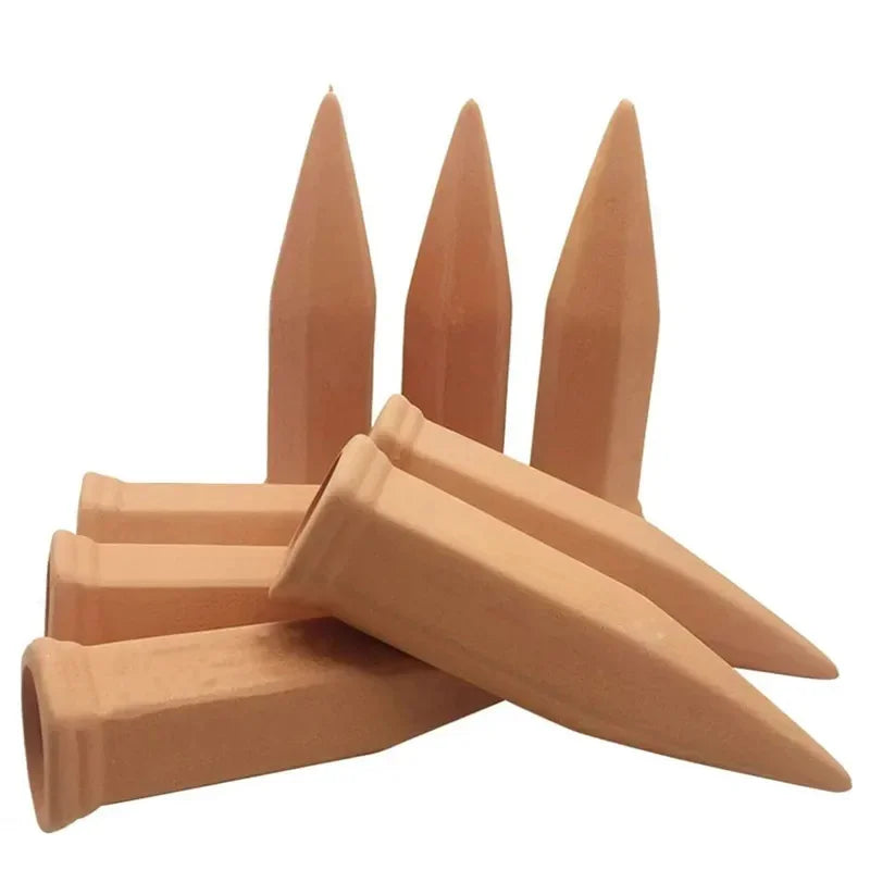 Terracotta Self Watering Plant Stakes 2 Pack Auto Irrigation Tools for Indoor Outdoor Potted Plants