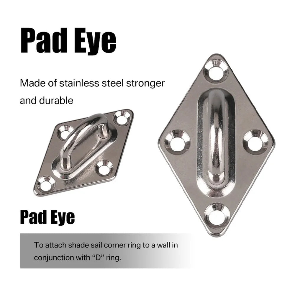 Sun Shade Sail Hardware Kit 24pcs/set 304 Stainless Steel Sunshades Canopy Installation Kit for Install Awning Accessory