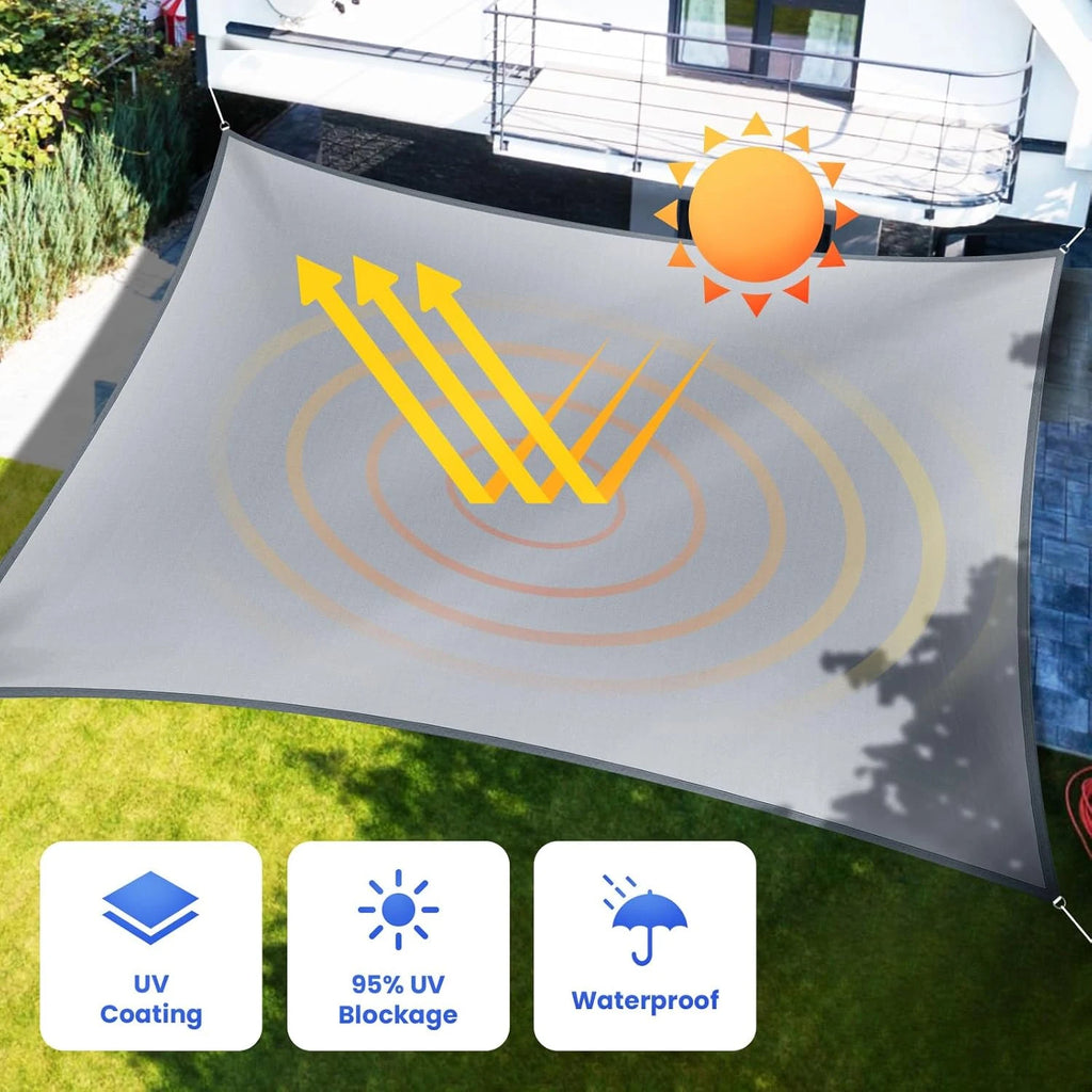 Shade Sail Canopy for Patio and Garden, Multiple Sizes and Colors