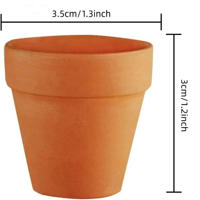 Mini Terracotta Pots with Drainage Hole, 1.3 in, 50 Pack