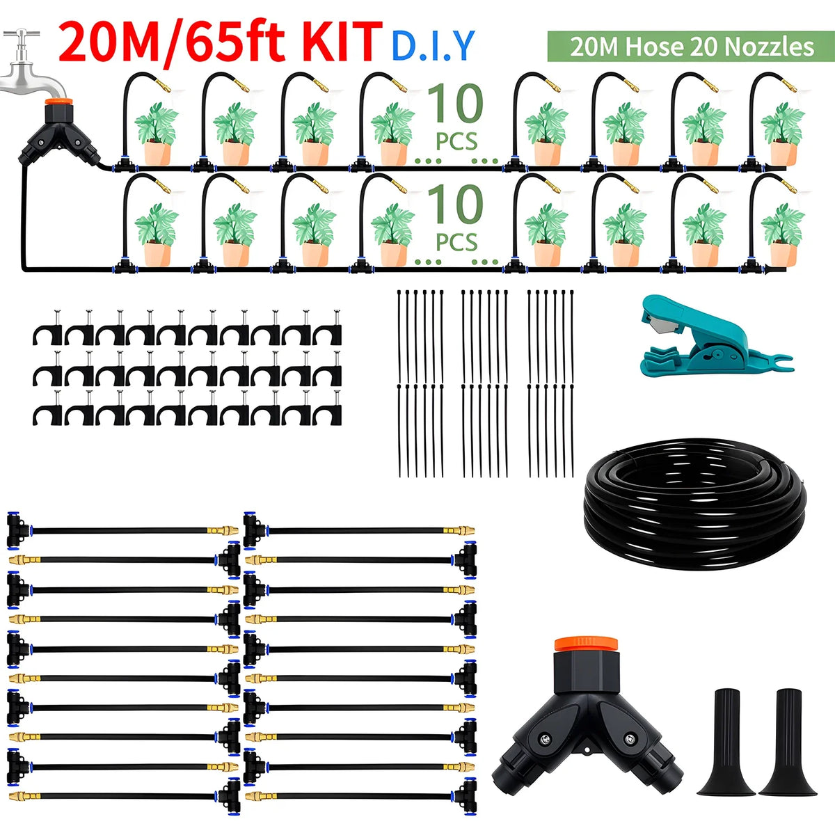 DIY Free Bending Universal Spray Kit For Greenhouse Garden Flowers Plant Watering Irrigation Patio Misting Cooling System