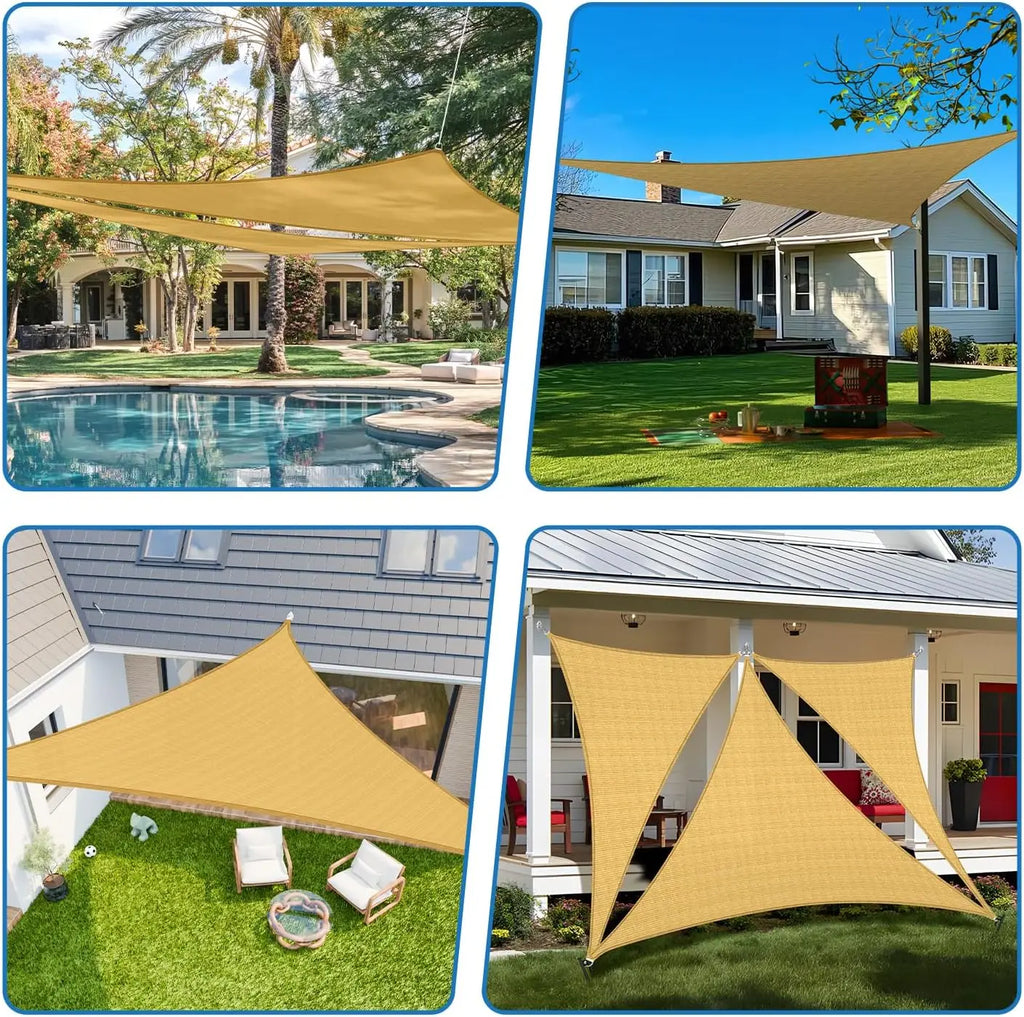 Triangle Shade Sail with Ropes, 2–7 m, Multiple Colors