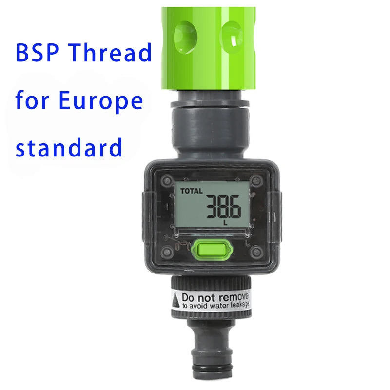 Water Flow Meter Measure Gallon/Liter Consumption and Flow Rate for Outdoor Garden Hose Watering RV Water Tank Filling