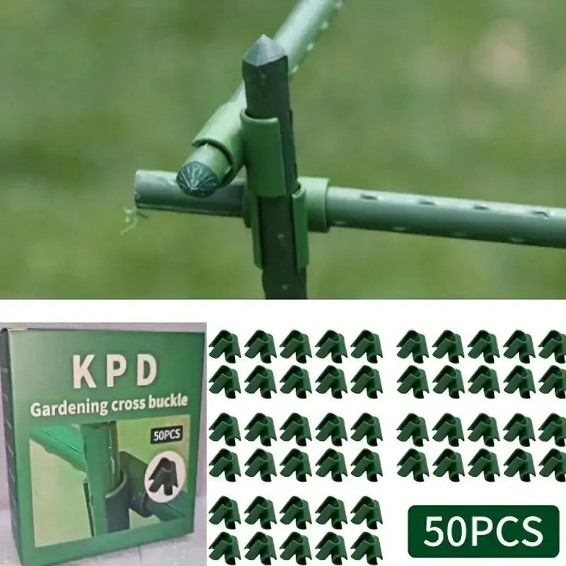 50/100pcs Plant Support Trellis Connector Fixed Cross Clip Stake Clips For Plant Grafting Garden Frame Rod Connector 11mm/16mm