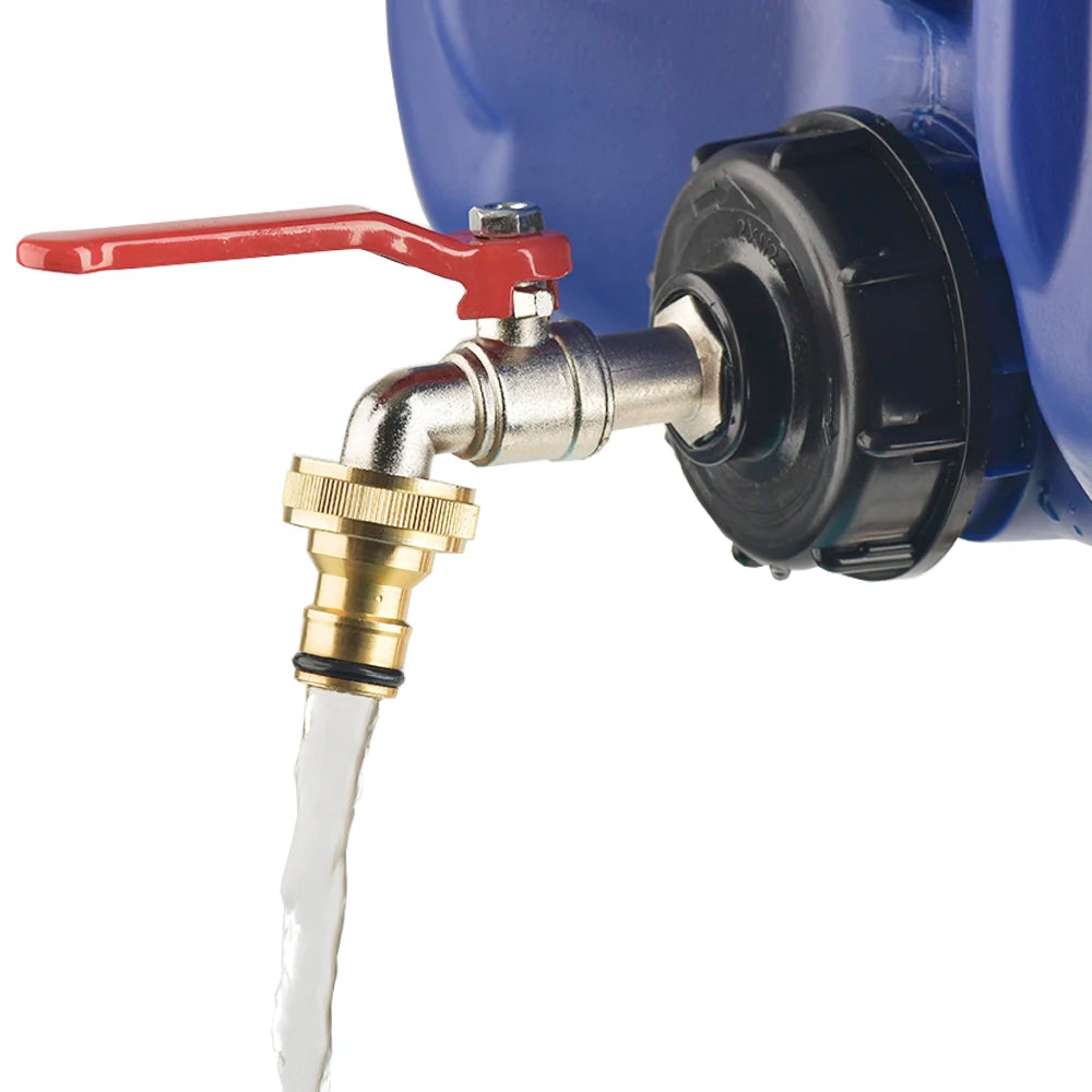 IBC Outlet Tap with 3/4 Inch Connector - Suitable for Most IBC Containers - EU Standard Outdoor Faucet for Water Tanks