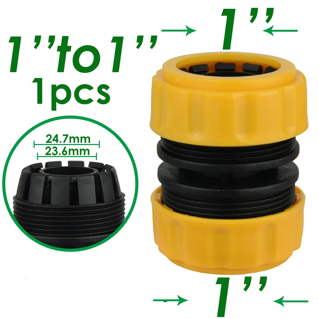 1", 3/4" or 1/2" Garden Water Hose Quick Connector Pipe Extension Coupler Fitting 25 20 16mm Repair Joint Irrigation System