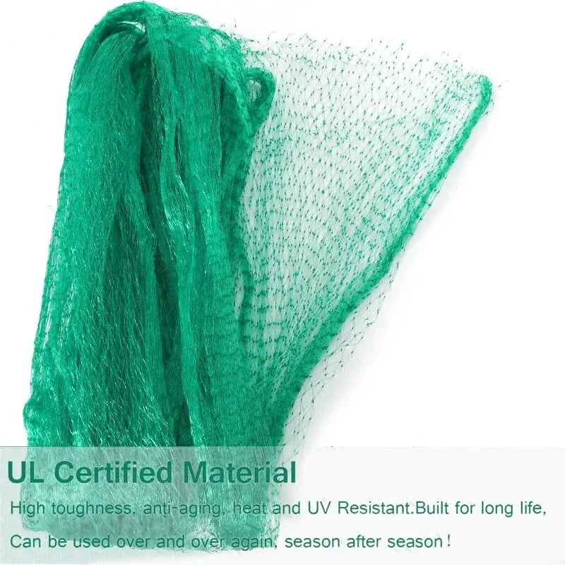 Garden Netting Green Woven Mesh Protect Plants Fruits Flowers Trees Stretch Fencing Durable Net Stops Birds Deer Animals