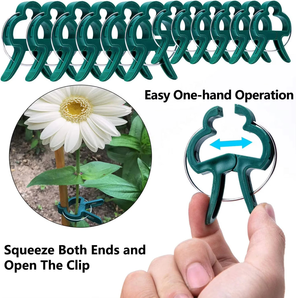 Reusable Plastic Plant Clips for Vines and Tomatoes, 10–100 Pack