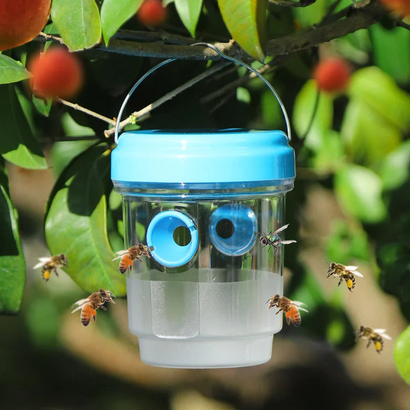Clear Plastic Outdoor Insect Trap with Lid Fruit Fly Wasp Catcher Transparent Reusable Pest Control Tool for Home Garden Yard