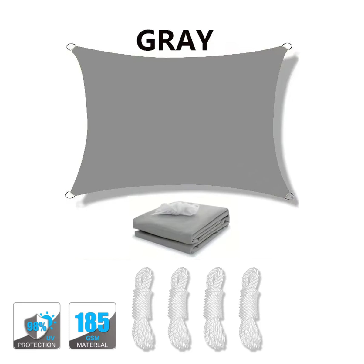 Shade Sail Canopy for Patio and Garden, Multiple Sizes and Colors