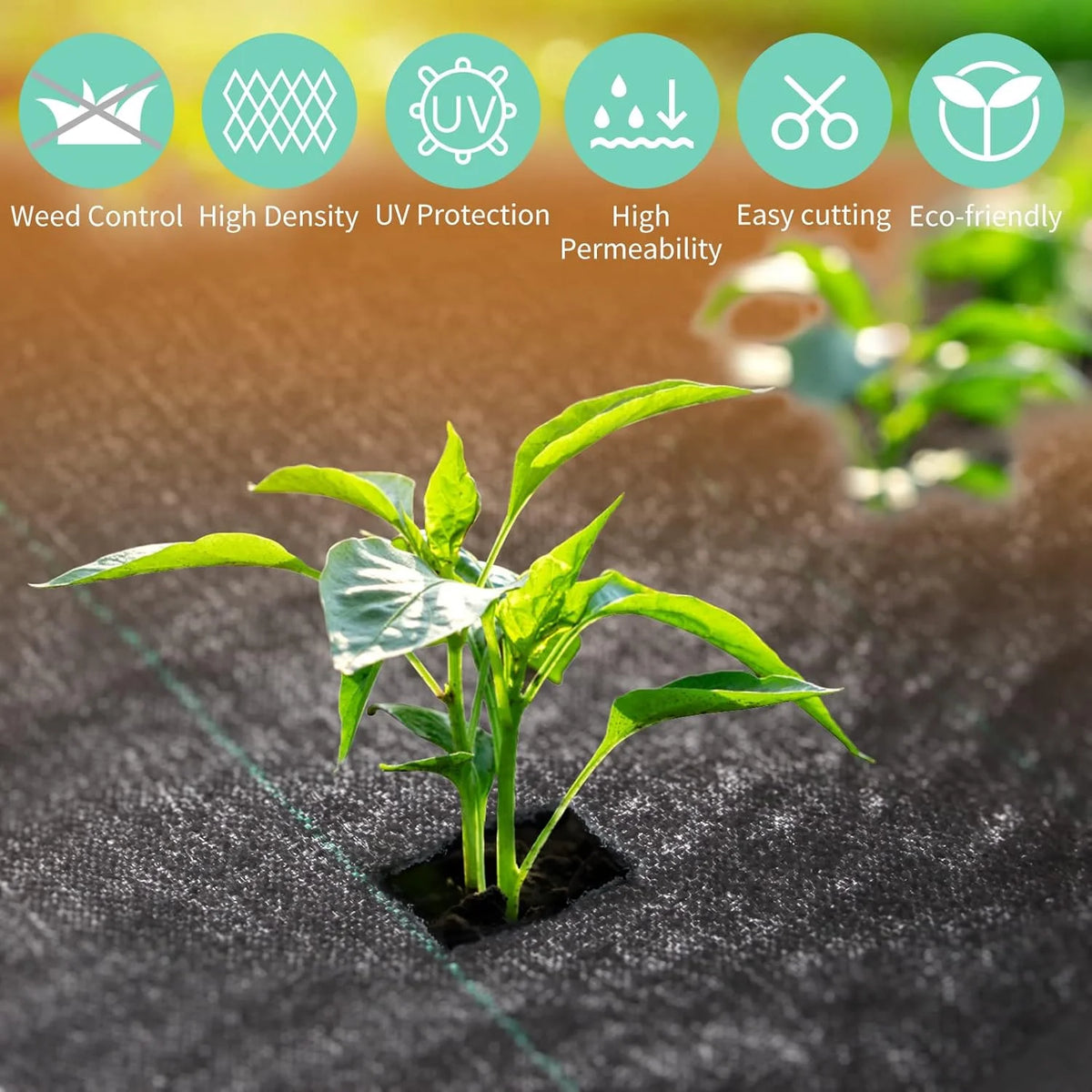 Weed Film, Garden Landscape Fabric, Weed Proof Cloth, Strong Breathable Plastic Covering, Thick and Durable Floor Covering Pad