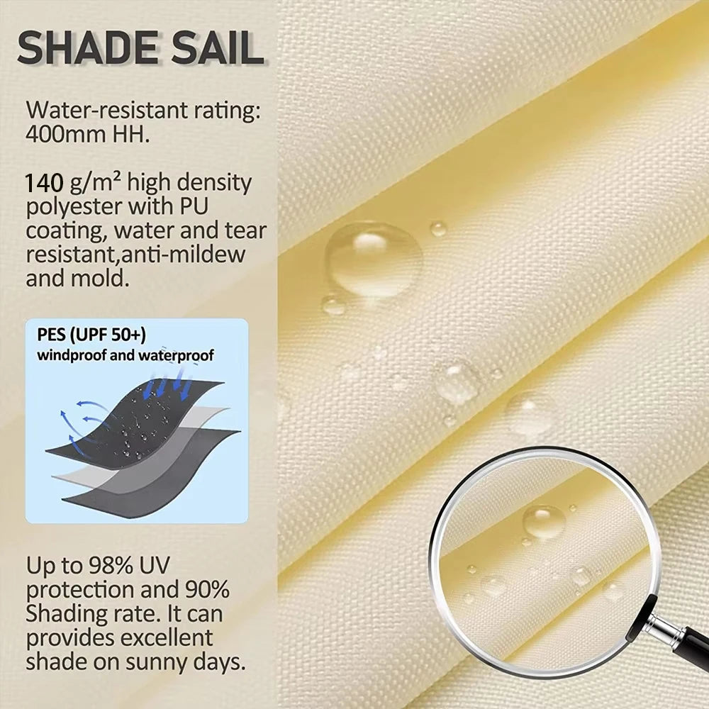 Shade Sail Canopy for Patio and Garden, Multiple Sizes and Colors