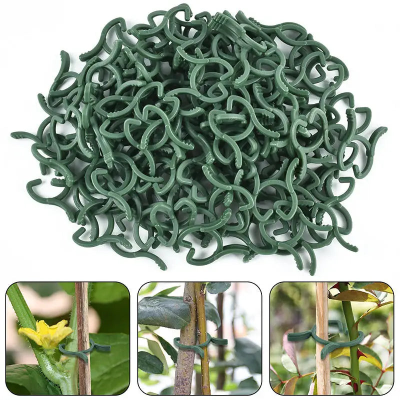 Plant Support Clips, 3 Sizes, 100 or 200 Pack