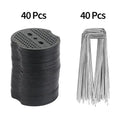 100-400Pcs U-shaped Ground Pegs with Buffer Washers Garden Pegs for Securing Weed Landscape Fabric Netting Garden Lawn Accessory