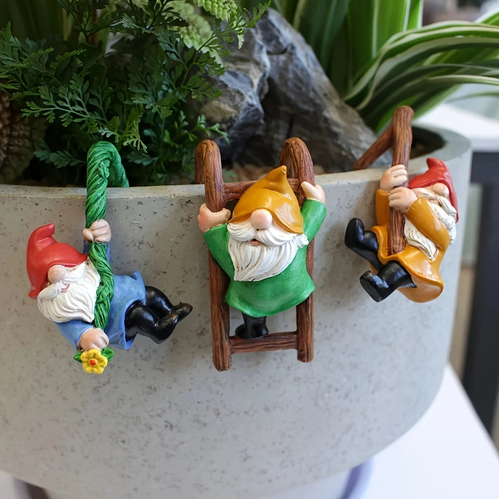 Mini Resin Dwarf Figurines for Pots and Micro Landscapes, Set of 3