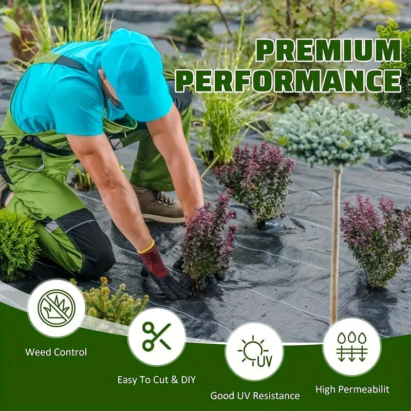 PVC Weed Barrier Ground Cover, 10 m Roll, 60–200 cm Wide